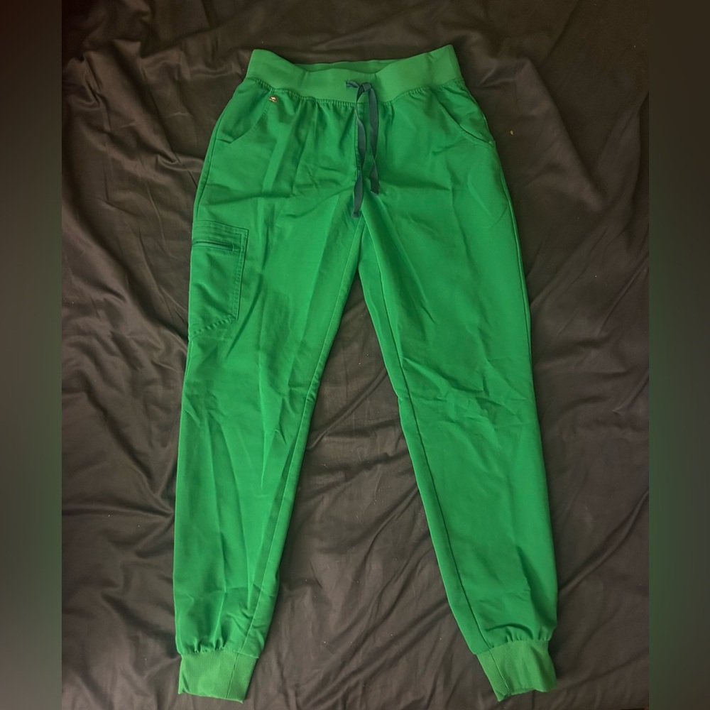 Electric green jogger scrubs FIGS